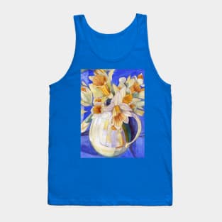 Daffodils in a Yellow Vase watercolour painting Tank Top